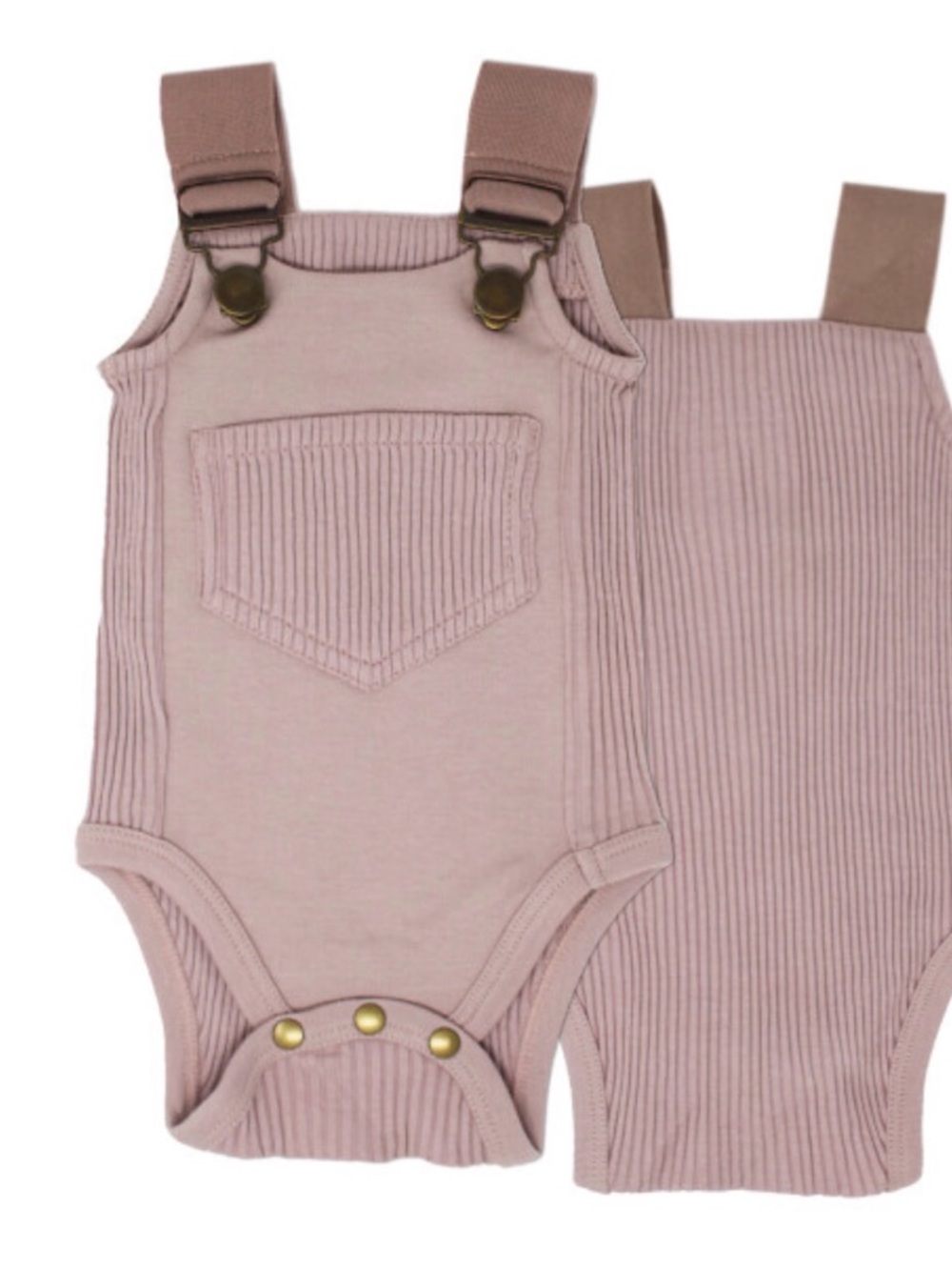L’ovedbaby Ribbed Ribbed Bodysuit- Thistle Pink 6-9m